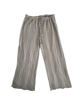 Striped Lightweight Wide-Leg Pants in Black and White